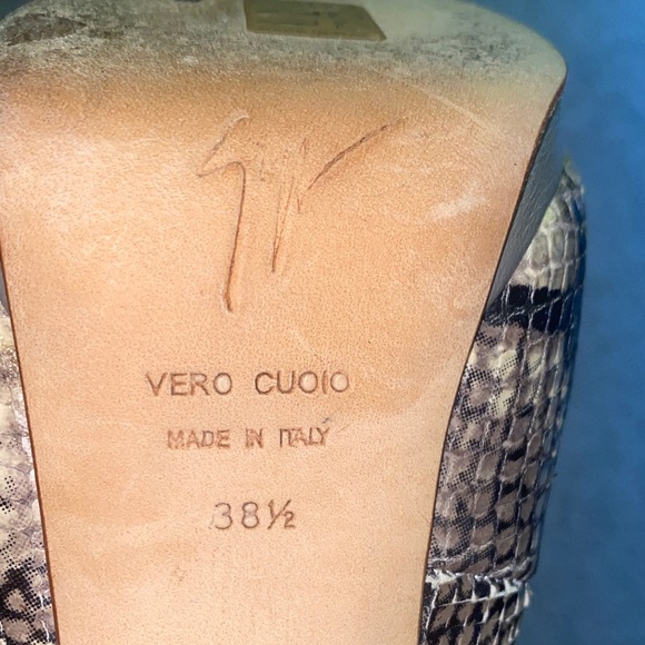 Giuseppe Zanotti Luxury Snakeskin Slingback Heels sz 38.5 - Picture 16 of 16